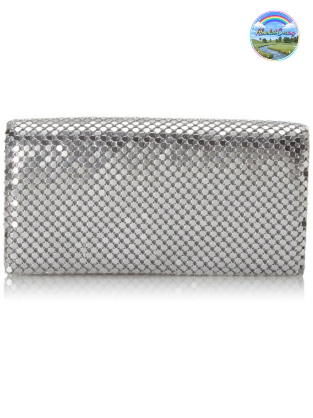Metal Mesh Roll Evening Bag Clutch Purse with Shoulder Chain